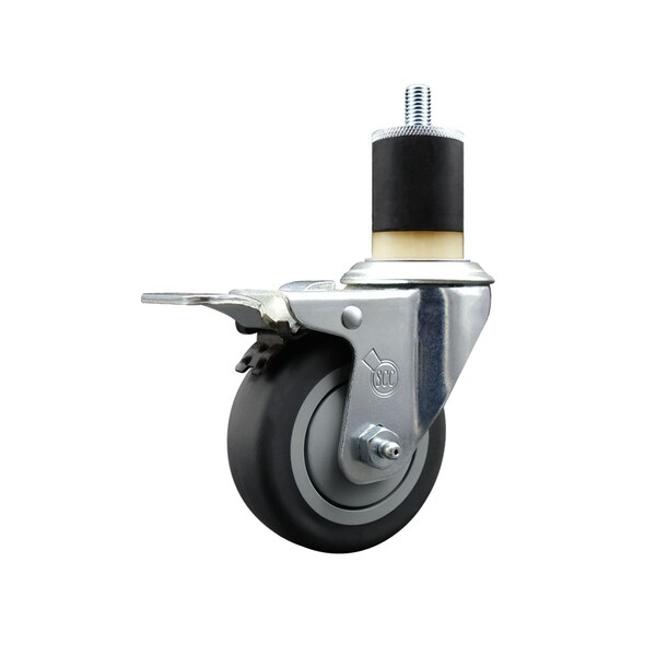 3.5'' Thermoplastic Rubber Swivel 1-7/8'' Expanding Stem Caster Total Lock Brake